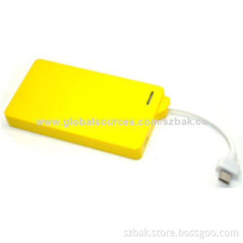 Power Bank, Lithium-ion Polymer, 2,200mAh Capacity, Sized 86*48*10.80mm with Good Quality